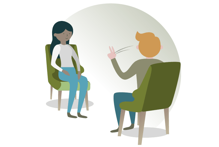 Woman in an EMDR therapy session.