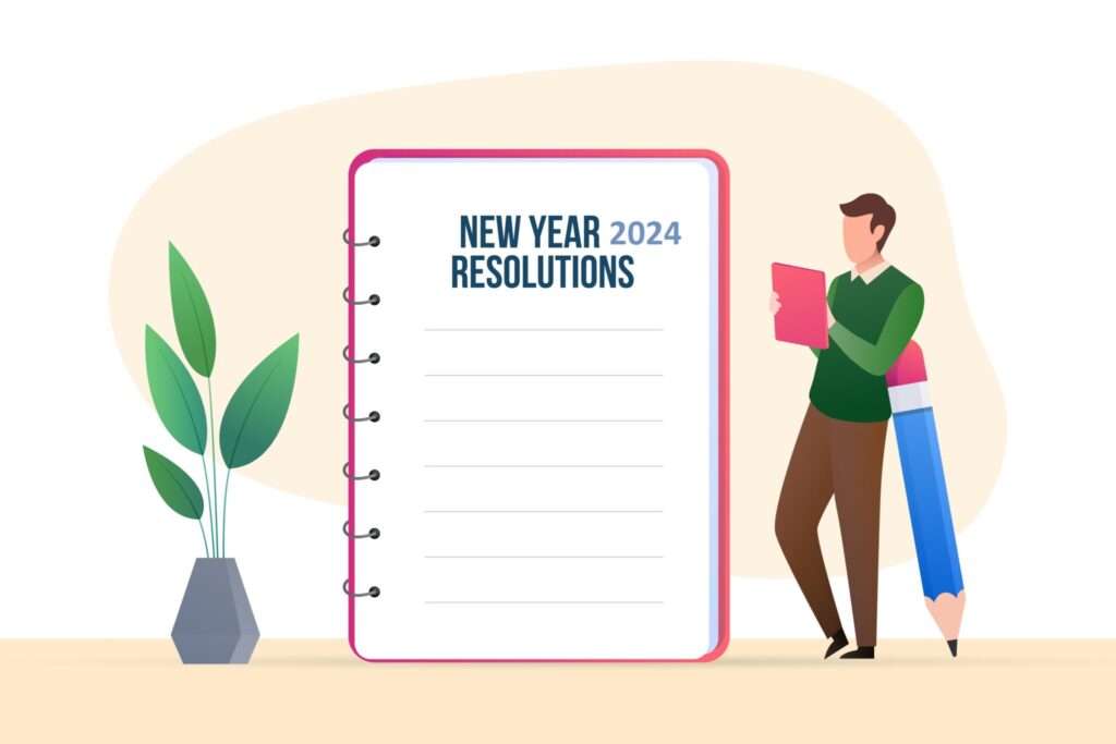 A person pondering their New Year's Resolution.